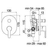 nobili miscelatore doccia ad incasso nobili abc cromato