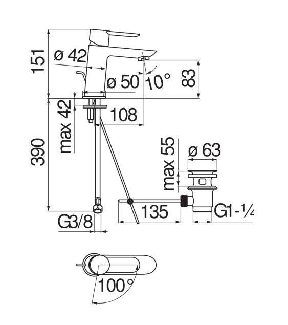nobili miscelatore lavabo monocomando nobili sand