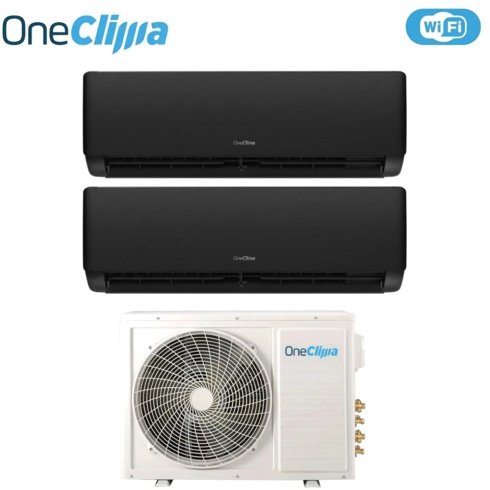 oneclima condizionatore dual split oneclima prime black 1212 con mlt18x2y24 r 32 wi fi integrato