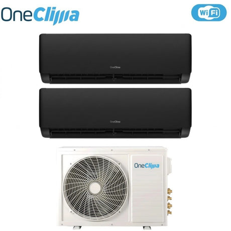 oneclima condizionatore dual split oneclima prime black 99 con mlt14x2y24 r 32 wi fi integrato