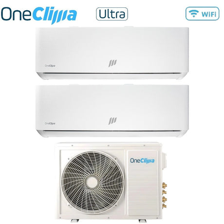 oneclima condizionatore dual split oneclima ultra 99 con mlt18x2y24 r 32 wi fi integrato pannello telato