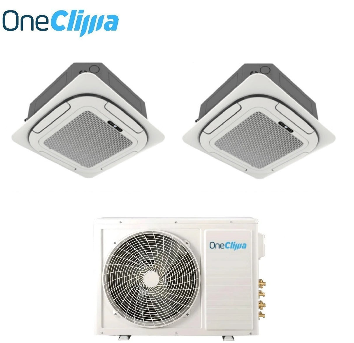 oneclima condizionatore oneclima dual split cassetta 4 vie 1212 con mlt27x3y24 r 32 wi fi optional griglia inclusa e telecomando di serie