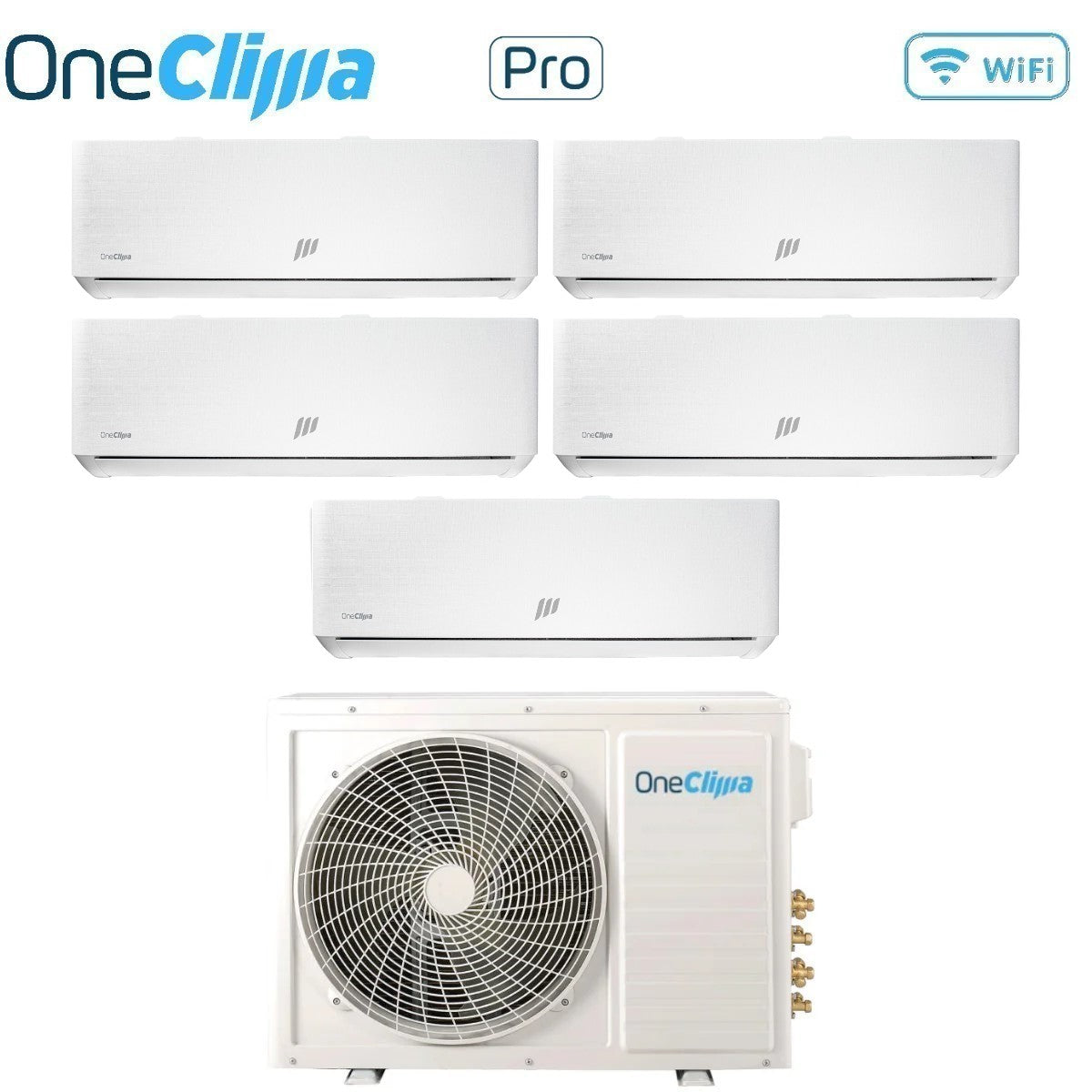 oneclima condizionatore penta split oneclima ultra 99121212 con mlt42x5y24 r 32 wi fi integrato pannello telato