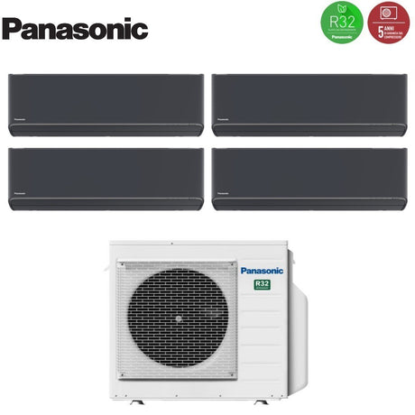 panasonic climatizzatore condizionatore panasonic quadri split inverter serie etherea dark 7779 con cu 4z68tbe r 32 wi fi integrato colore grigio grafite 7000700070009000