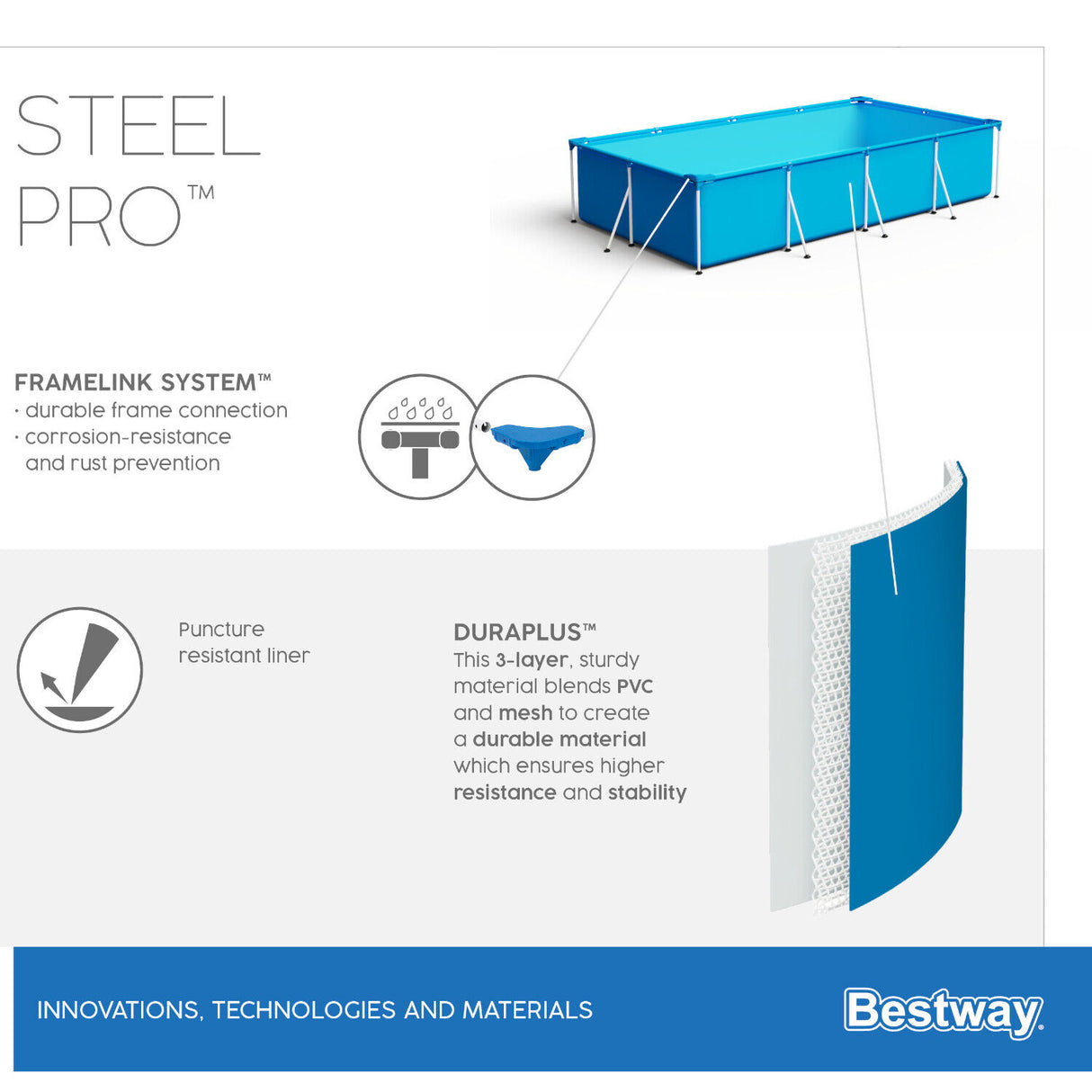 piscina fuori terra bestway 56403 steel pro telaio 259x170x61h 2300 litri