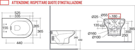 rak ceramics vaso wc sospeso rak compact rimless in ceramica attacco 180 con scarico a parete