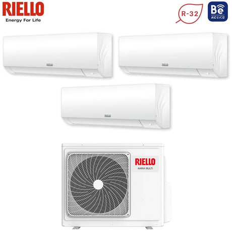 riello climatizzatore condizionatore riello dual split inverter serie aaria plus 912 con aaria multi 370 p r 32 wi fi optional 900012001