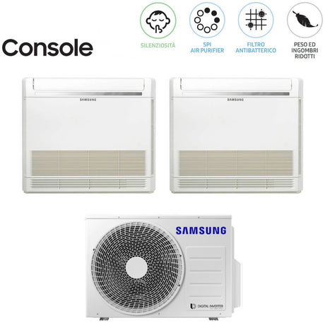 samsung climatizzatore condizionatore samsung dual split inverter console 912 con aj050txj2kgeu r 32 900012000 con telecomando incluso novita