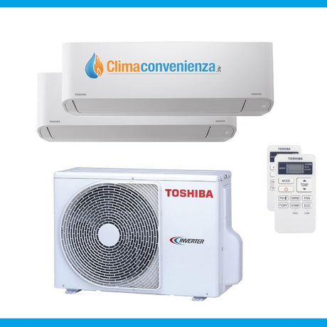 toshiba climatizzatore condizionatore dual split inverter toshiba mirai r32 1300016000 con ras 2m18u2avg e 1316 btu ean 8059657010490
