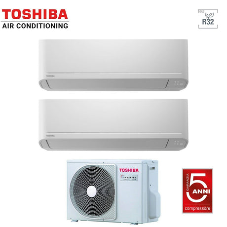 toshiba climatizzatore condizionatore toshiba dual split inverter serie seiya 710 con ras 2m14u2avg e r 32 wi fi optional 700010000 novita ean 8055776917627