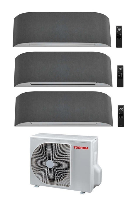 toshiba climatizzatore condizionatore toshiba trial split inverter serie haori 100001000013000 9000900012000 con ras 3m18u2avg e wi fi integrato grigio chiarogrigio scuro 101013 9912 novita grigio chiaro