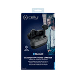 cuffie auricolari buetooth celly slim1 colore nero custodia di ricarica rigida usb c