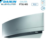daikin unita interna a parete daikin bluevolution inverter serie emura silver 12000 btu ftxj35ms r 32 wi fi integrato colore argento