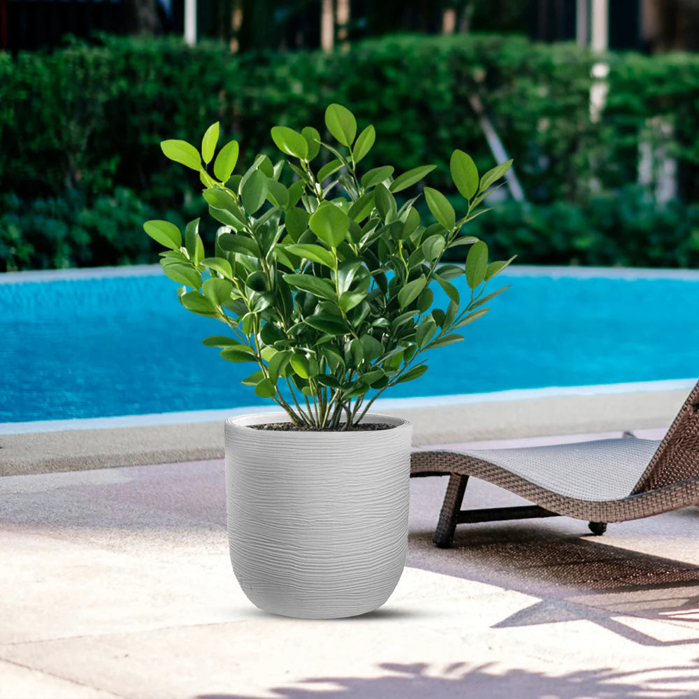 divina garden vaso in resina da esterno interno per piante cilindro di design d 35x34h raffaello bianco ean 8056157809012