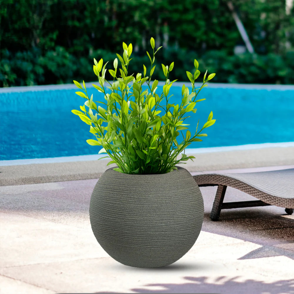 divina garden vaso in resina da esterno interno per piante tondo a sfera di design d 40x33h botticelli verde ean 8056157808985