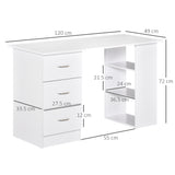 easycomfort area occasioni easycomfort scrivania porta pc con 3 cassetti e 3 ripiani scrivania per camera e ufficio in legno 120x49x72cm bianco