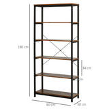 easycomfort easycomfort libreria in stile industriale vintage con 6 mensole in legno e metallo nero ean 8054144131009