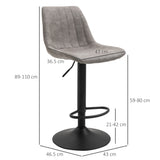 easycomfort easycomfort set 2 sgabelli da bar con schienale poggiapiedi e altezza regolabile stile industriale grigio