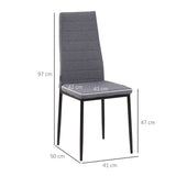 easycomfort easycomfort set 4 sedie imbottite in stile moderno in metallo e tessuto grigio