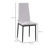 easycomfort easycomfort set 4 sedie imbottite stile moderno in metallo e tessuto bianco