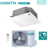 hisense climatizzatore condizionatore hisense inverter a cassetta serie turbo 12000 btu act35ur4rcc8 auw35u4rs8 r 32 wi fi optional classe aa con telecomando e pannello incluso