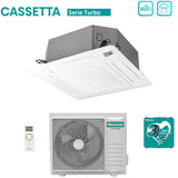 hisense climatizzatore condizionatore hisense inverter a cassetta serie turbo 24000 btu act71ur4rjc8 auw71u4rk8 r 32 wi fi optional classe aa con telecomando e pannello incluso
