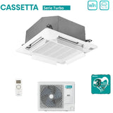 hisense condizionatore a cassetta hisense turbo 48000 btu r 32 wi fi optional con telecomando e pannello