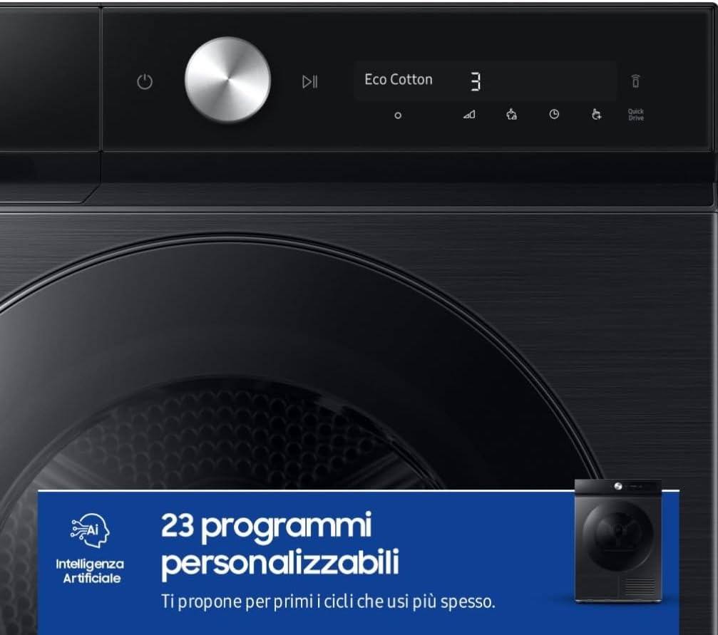 samsung asciugatrice samsung dv90db7845gbu3 wifi 9 kg classe a pompa di calore a85xl60xp60 nero