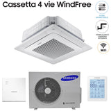 samsung climatizzatore condizionatore samsung inverter cassetta a 4 vie windfree 24000 btu ac071nn4dkh monofase wi fi optional con telecomando wireless e pannello incluso