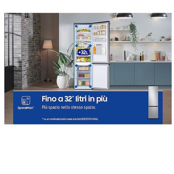 samsung frigorifero combinato samsung rb38c603dsa airspace ecoflex ai 390 litri classe d a203xl595xp658 all around cooling inox ean 8806094990096