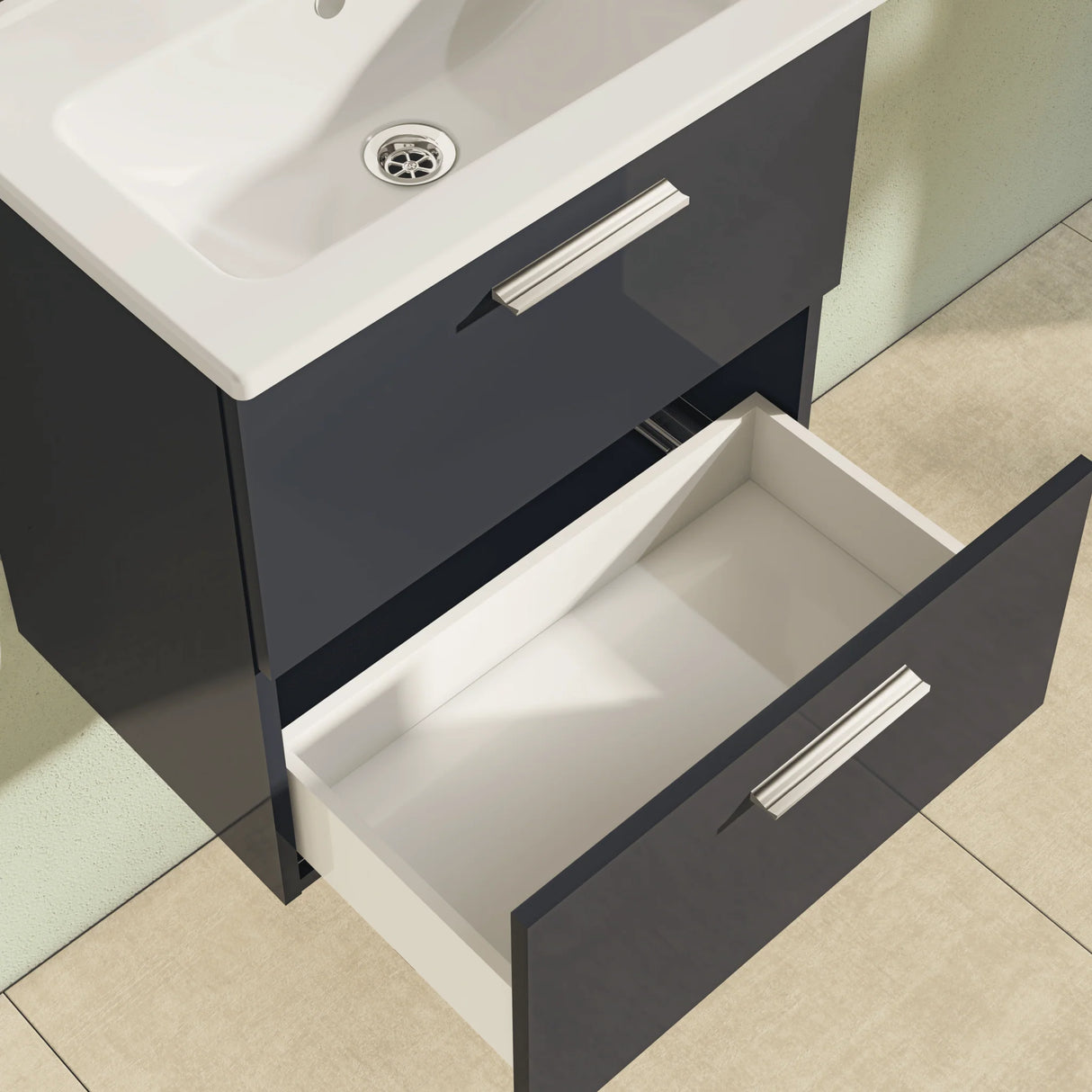 vitra mobile bagno sospeso vitra con lavabo colore antracite 60 cm