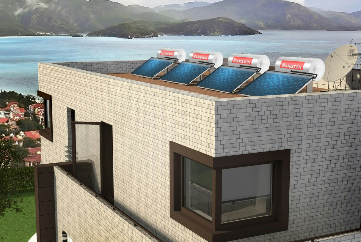 ariston sistema solare termico a circolazione naturale kairos thermo hf 2 200 2 tt installazione a tetto