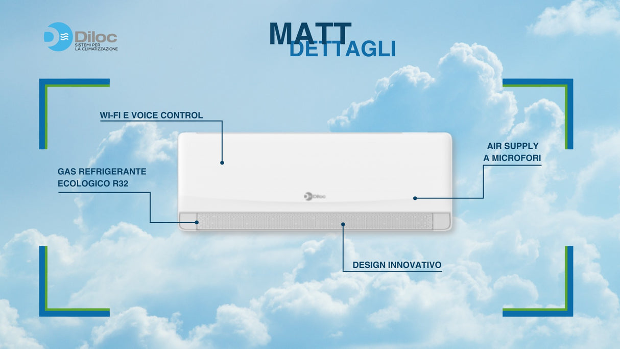 diloc condizionatore diloc matt 24000 btu d matt24000 r 32 wi fi integrato