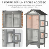 easycomfort area occasioni easycomfort voliera per uccelli da esterno in legno di abete 80 5x57x158 5cm grigio chiaro