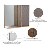 easycomfort easycomfort armadietto pensile per bagno con anta a specchio grigio e rovere ean 8054111842907