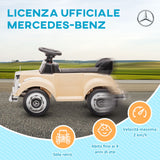 easycomfort easycomfort macchina elettrica per bambini 18 48 mesi con un clacson funzionante e usb auto licenza mercedes benz con musica beige