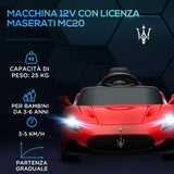 easycomfort easycomfort macchina elettrica per bambini 3 6anni auto maserati mc20 con guida manuale telecomando e fari led eta 3 6 anni rosso