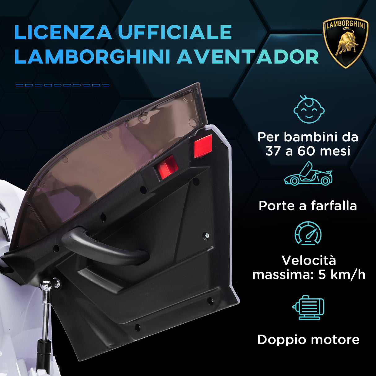 easycomfort easycomfort macchina elettrica per bambini a 12v licenza lamborghini con clacson e telecomando auto musica integrata e luci bianca