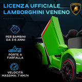 easycomfort easycomfort macchina elettrica per bambini lamborghini veneno 12v con telecomando eta 3 6 anni verde