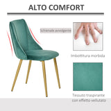 easycomfort easycomfort set 2 sedie moderne e imbottite da salotto soggiorno cucina sala da pranzo verde e oro