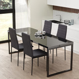 easycomfort easycomfort set 4 sedie imbottite in stile moderno in metallo e tessuto grigio