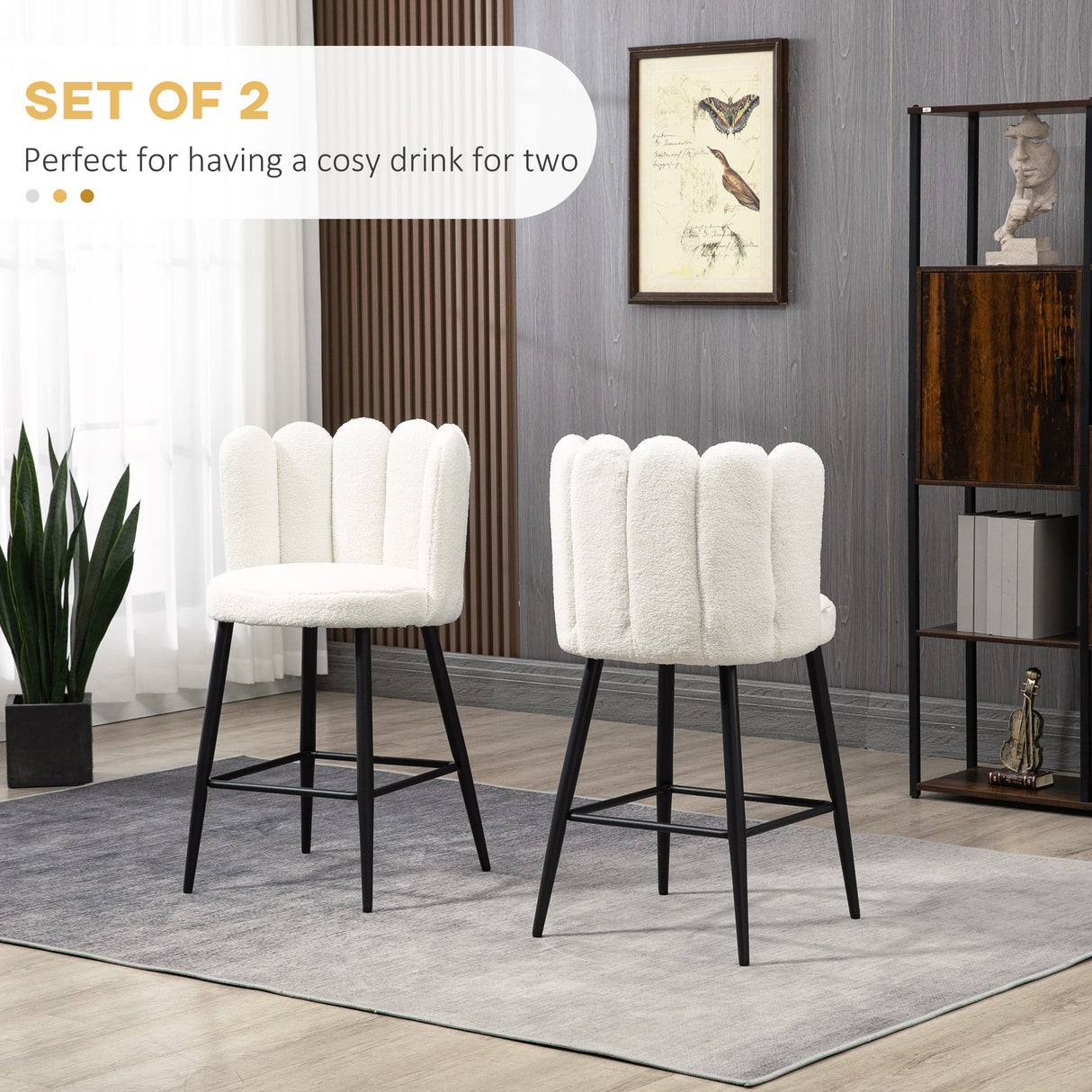 easycomfort easycomfort sgabelli da cucina set 2 pz in poliestere acciaio e gommapiuma con poggiapiedi regolabile 52x53x93 cm