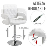 easycomfort easycomfort sgabello alto da bar con schienale e braccioli regolabile girevole ean 8054144130910