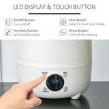 easycomfort easycomfort umidificatore ultrasuoni da 4.8l per ambienti fino a 40 3 modalita di vaporizzazione 8 12 ore di durata display a led bianco