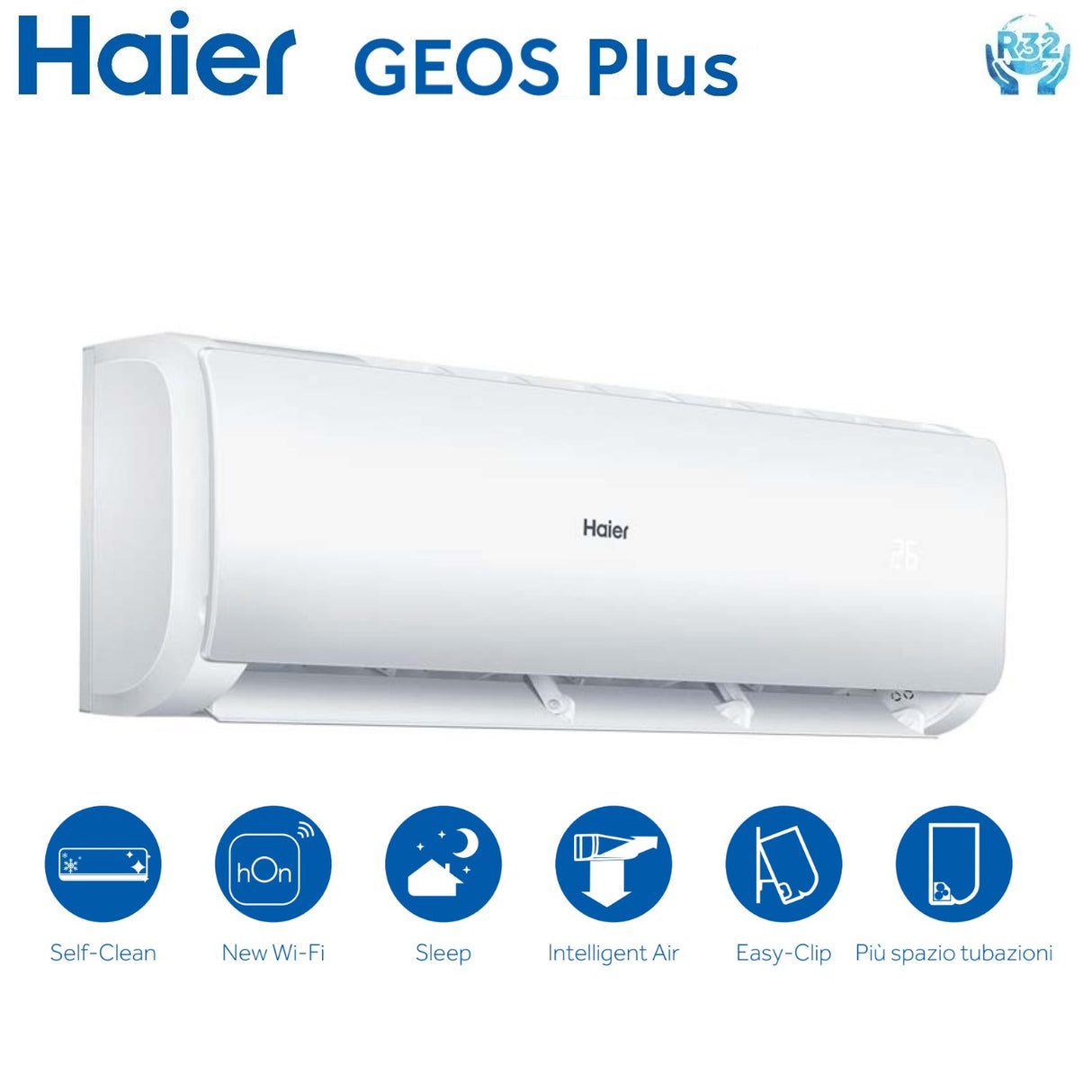 haier climatizzatore condizionatore haier dual split inverter serie geos plus 912 con 2u50meffra r 32 wi fi integrato 900012000