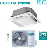 hisense climatizzatore condizionatore hisense inverter a cassetta serie turbo 12000 btu act35ur4rcc8 auw35u4rs8 r 32 wi fi optional classe aa con telecomando e pannello incluso