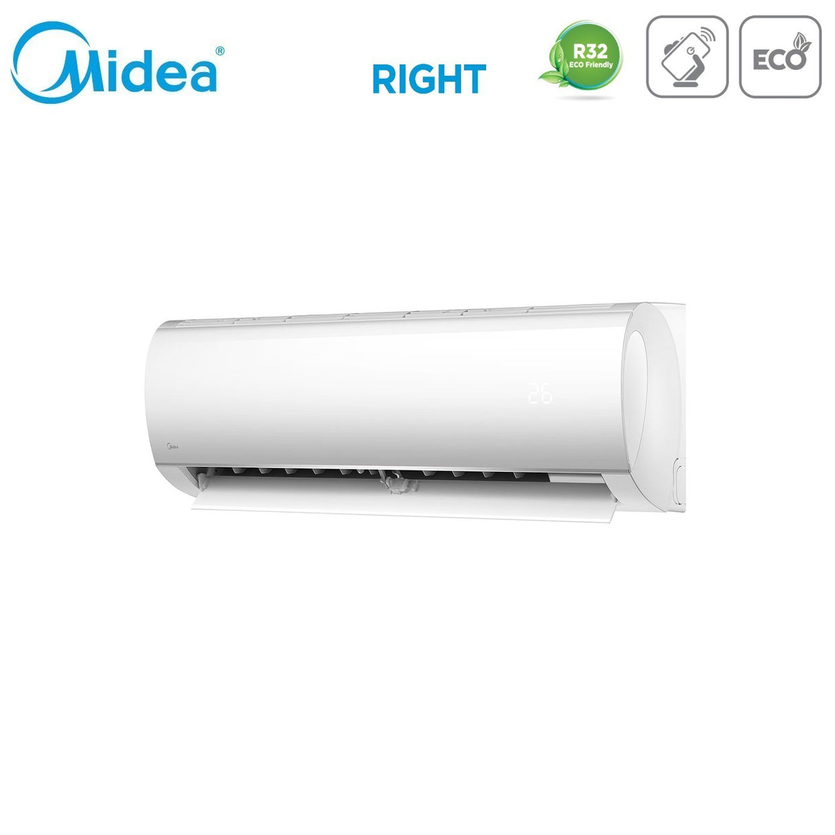 midea climatizzatore condizionatore midea dual split inverter serie right 99 con m2od 18hfn8 q r 32 wi fi optional 90009000 novita ean 8059657017376