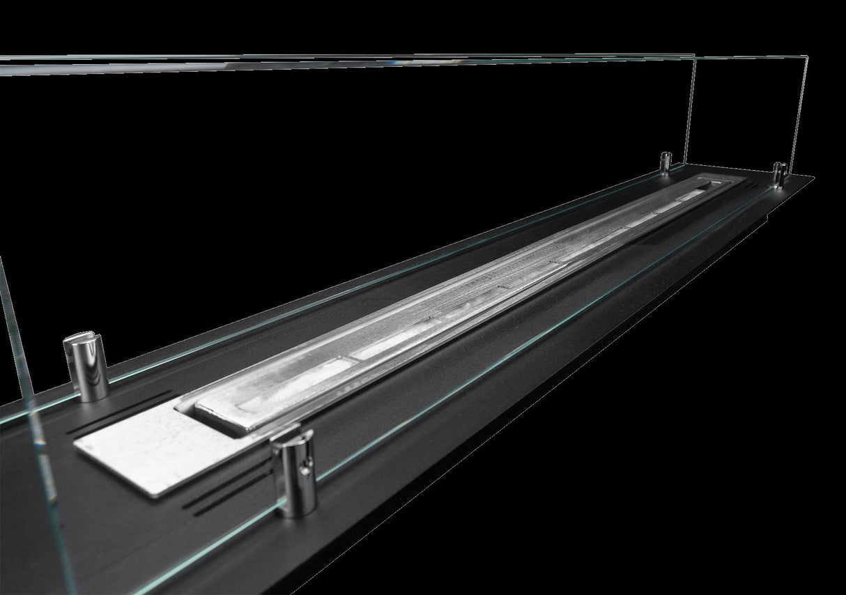 divina fire bruciatore per camino a bioetanolo biocamino in acciaio con vetri da 100 cm ean 8056157806066