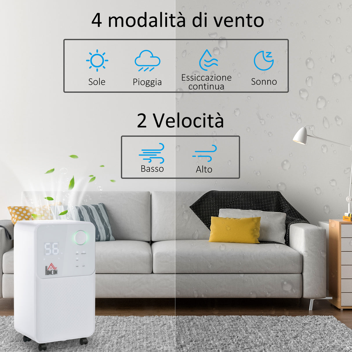 easycomfort easycomfort deumidificatore portatile da 16l 4 modalita e 2 velocita timer 24h 28x20x50.5cm bianco