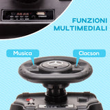 easycomfort easycomfort macchina elettrica per bambini 18 48 mesi con un clacson funzionante e usb auto licenza mercedes benz con musica beige